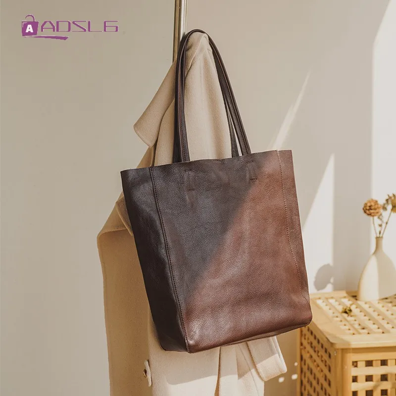 

Top Design Womens Bags New Handbag High Capacity Office Ladies Dark Soft Real Leather Cowhide Fashion Armpit Shoulder Bag