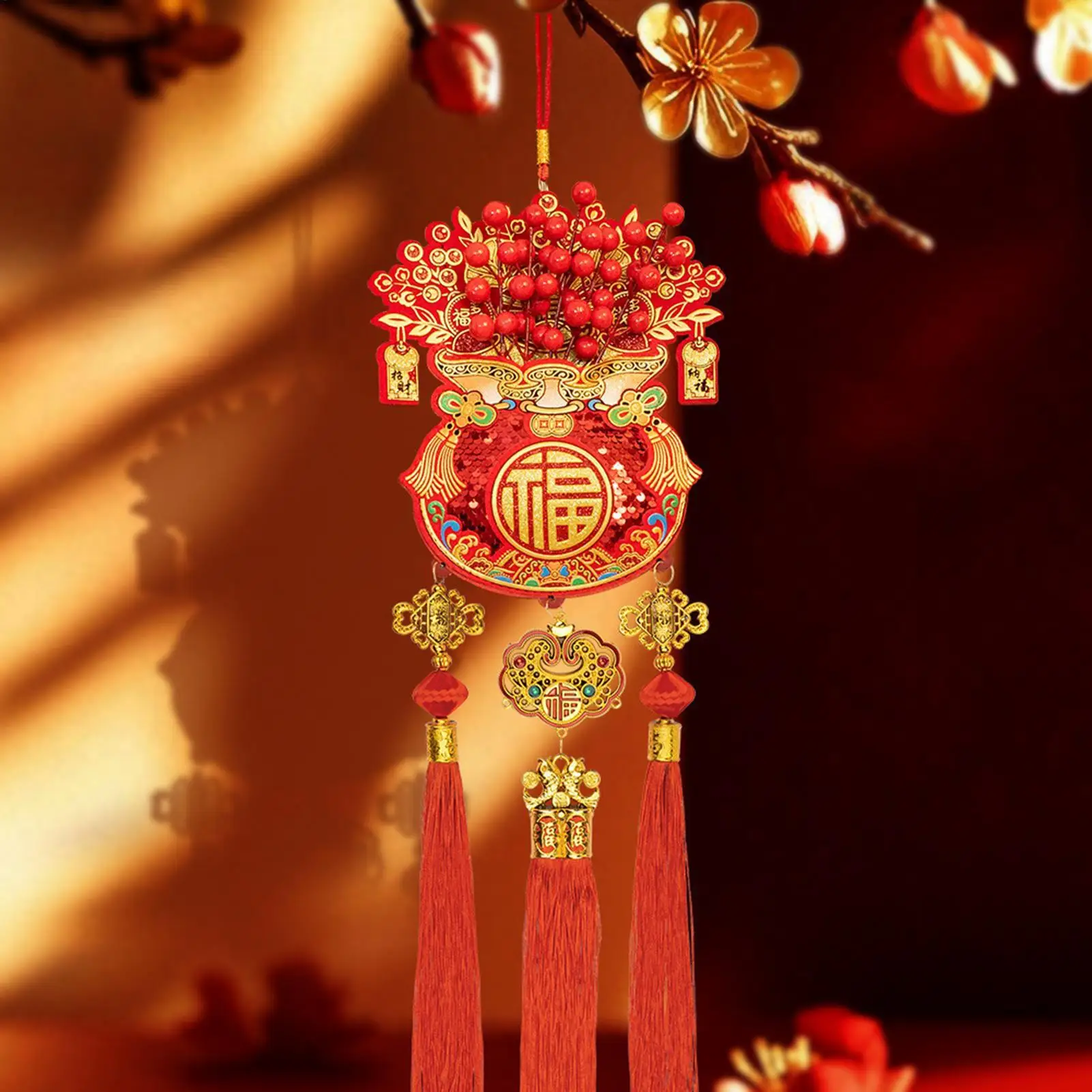 Chinese Decorations 2026 Pendant With Tassels Decorative Festive Tree Ornaments For Living Room Hall Entryway Balcony Door view 4