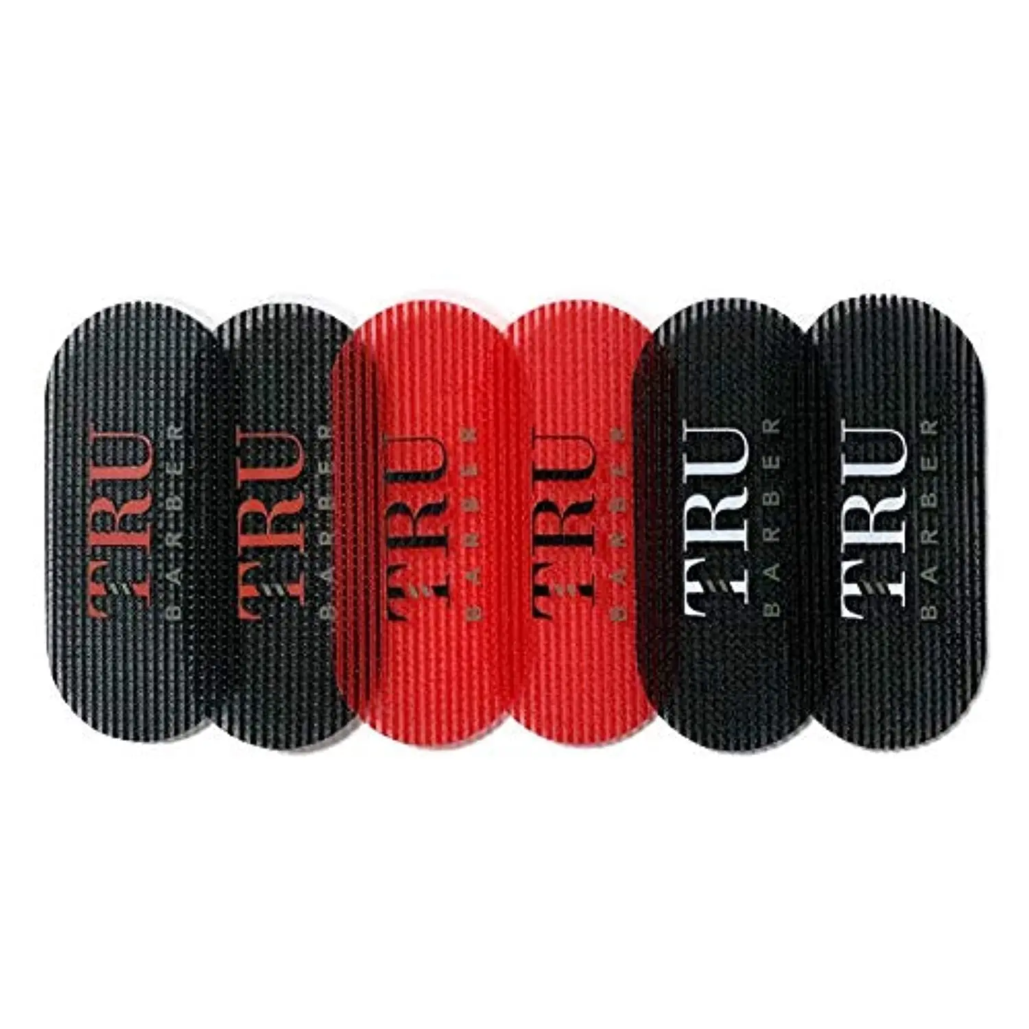 

6-Pack Hair Grippers for Men and Women, Salon Quality, Non-Slip Hold in 3 Colors - Black, Red, Black