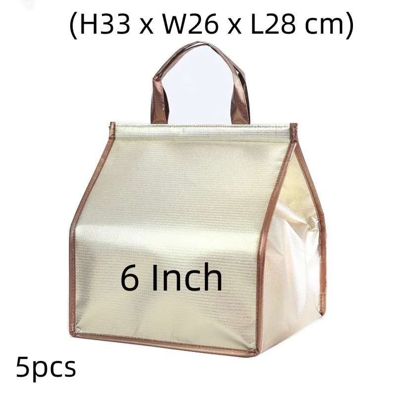 

6 Inch Portable Cooler Cake Insulation Bag Thermal Foldable Waterproof Aluminum Foil Food Delivery Multifunction