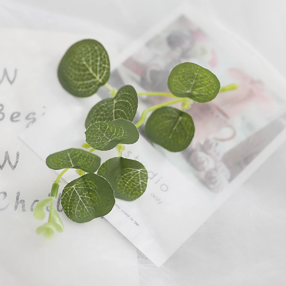

40pcs Artificial Leaf High-Quality Fake Vine Eucalyptus Lifelike Simulate Eucalyptus For Diy Crafts Decor