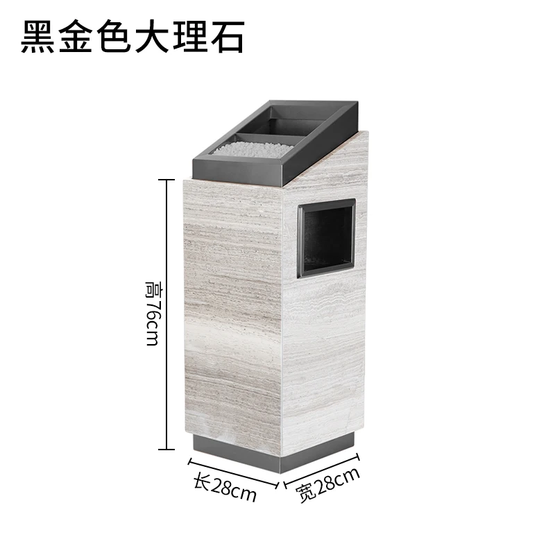 

Lobby trash can with ashtray stainless steel marble hotel lobby elevator vertical chimney