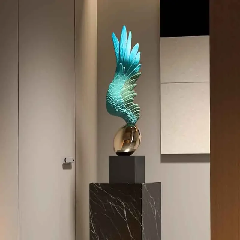 Nordic Room Decor Angel Wings Sculpture Ornaments Luxury Artworks Statue Living Room Desktop Decoration