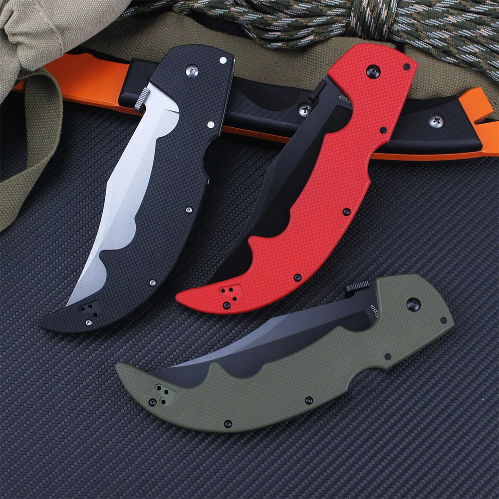 Cold Large Size Professional Hunting Knife AUS-10A Steel Outdoor Pocket Folding Knife Survival Tactical Self defense Knives EDC