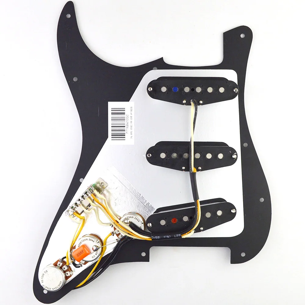 

Texas Blues Alnico 5 Bridge 7,6K SSS Pickup ST Гитарная накладка с гитарной проводкой Предварительно смонтированные звукосниматели с одной катушкой
