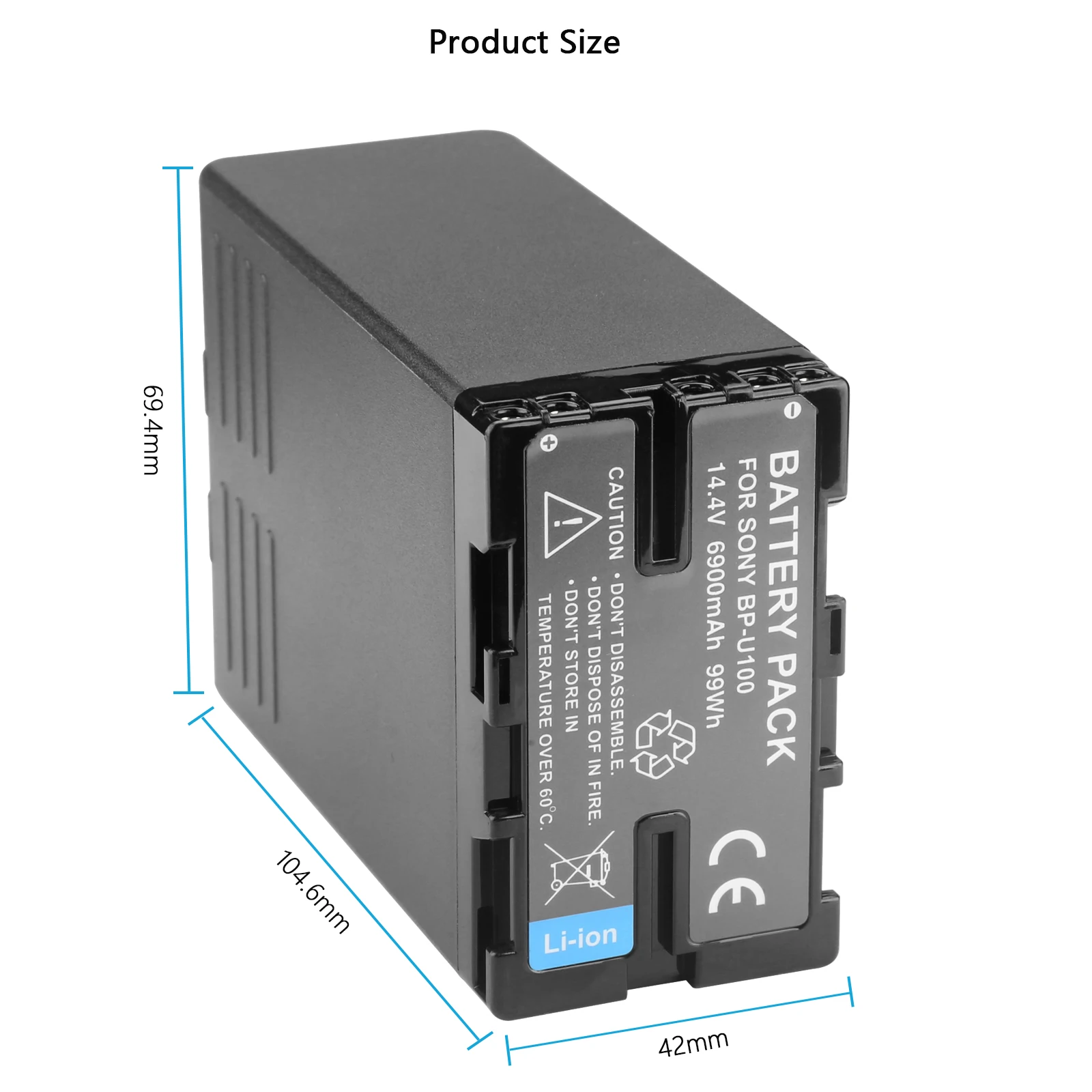 BP-U100 BP-U30 U60 U65 U90 Battery 6900mAh With USB-A/D-TAP Interface for Sony EX260 EX280 Z280 FS5 7 FX6 Z190 EX1R EX200