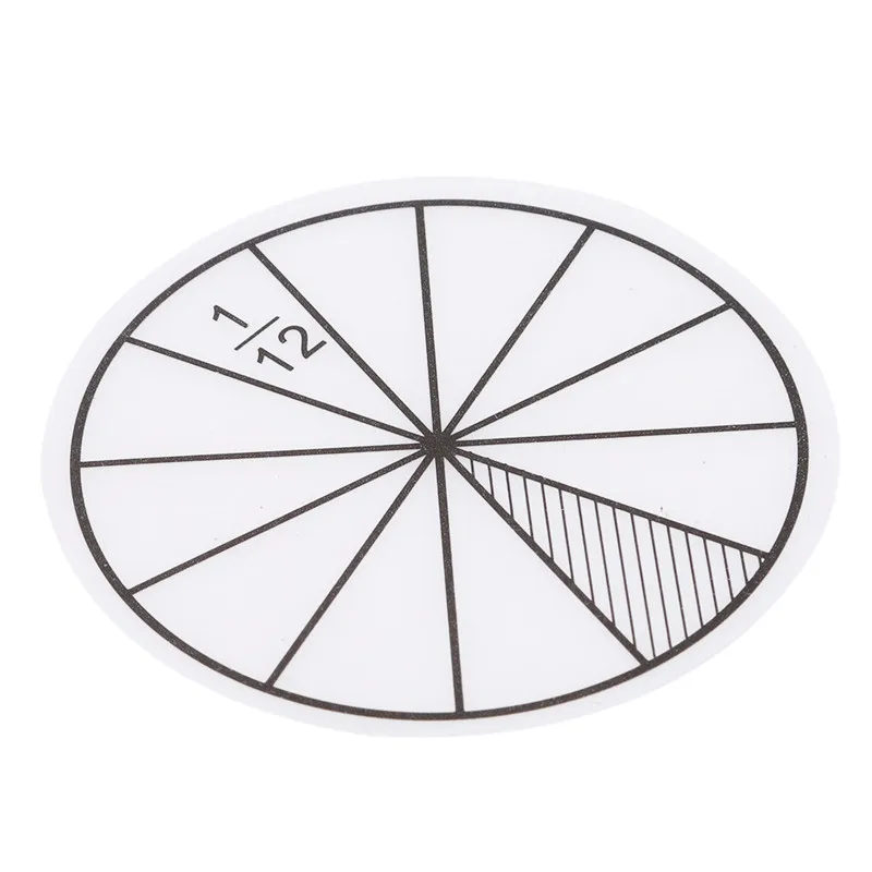 12 قطعة من البلاستيك مرقمة الكسور الدوائر الرياضيات رقائق الرياضيات عدد لعبة ألعاب الرياضيات