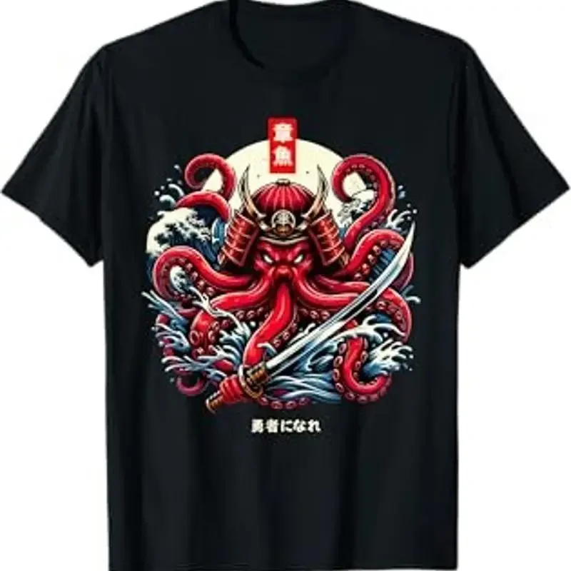 Japanese Octopus Tattoo Samurai Sword Men'S T Shirt