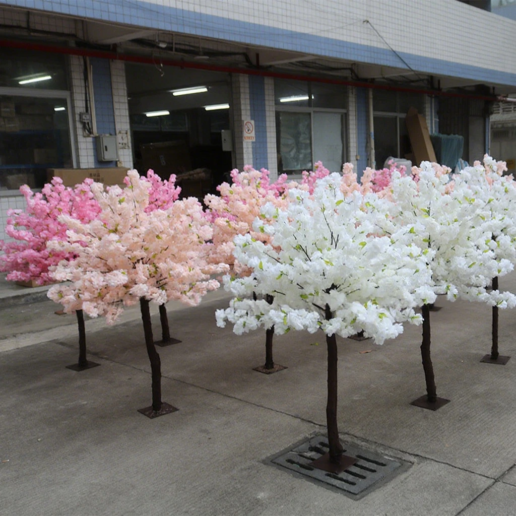 Simulation cherry blossom tree fake tree shopping mall decoration wedding hotel wishing tree decoration ornaments white pink