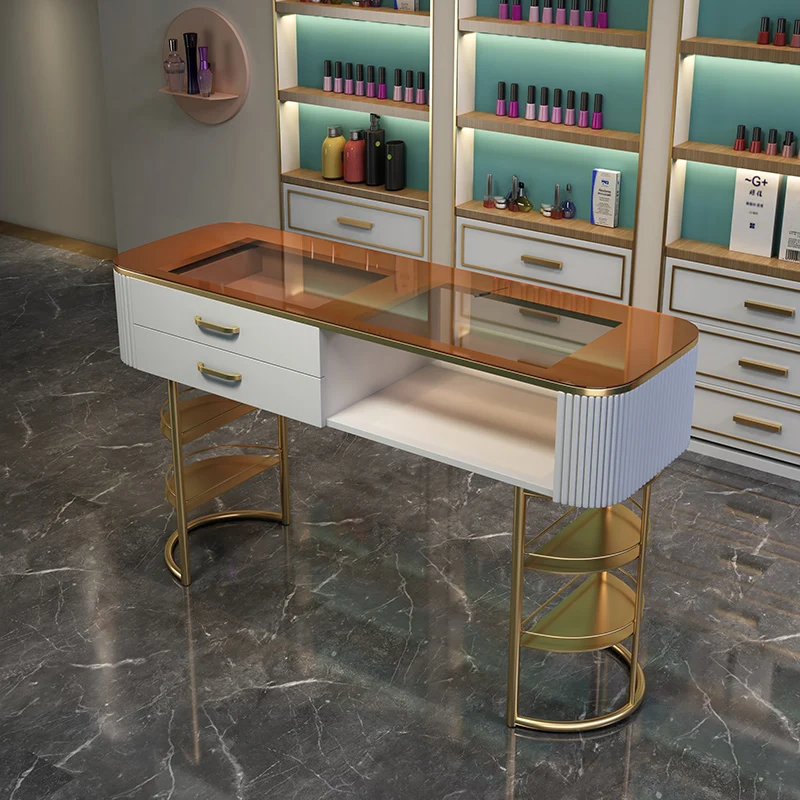 Mesa DE MANICURA profesional para salón de belleza, muebles modernos y sencillos para salón de belleza, diseño de lujo, LJ50MT