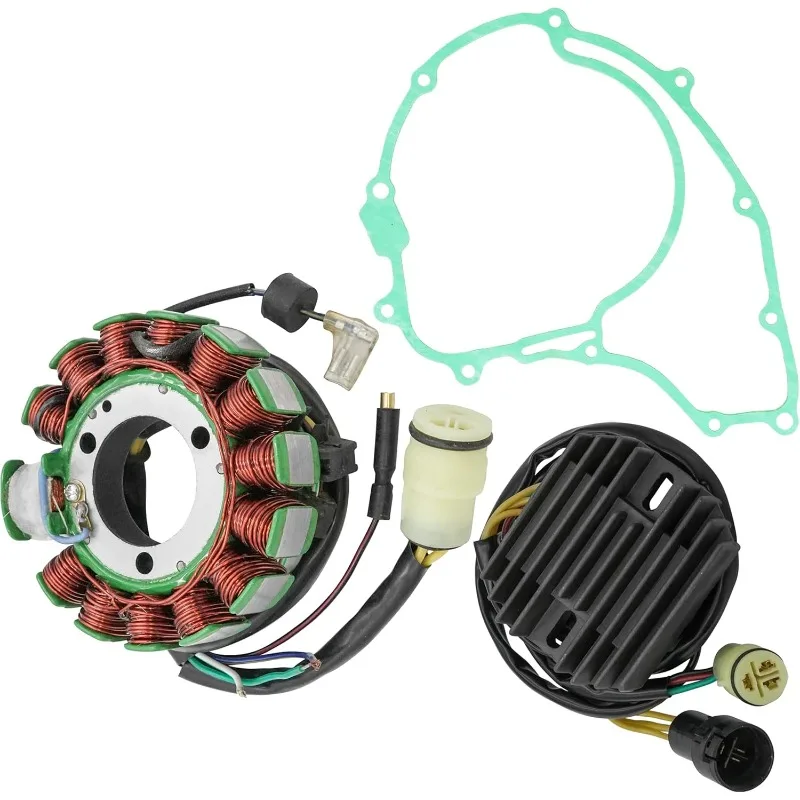 Caltric Stator and Regulator Rectifier with Gasket Compatible With  Big Red 250 Atc250Es 1985-1987 Mitsuba 13 Pols