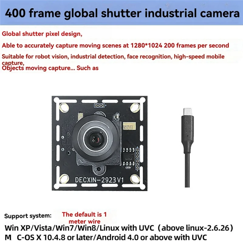 

USB3.0 Global Shutter Camera 1.3MP 6Mm Industrial Camera Module 400 Frames Driver-Free For WINXP/7 8 10 LINUX Android
