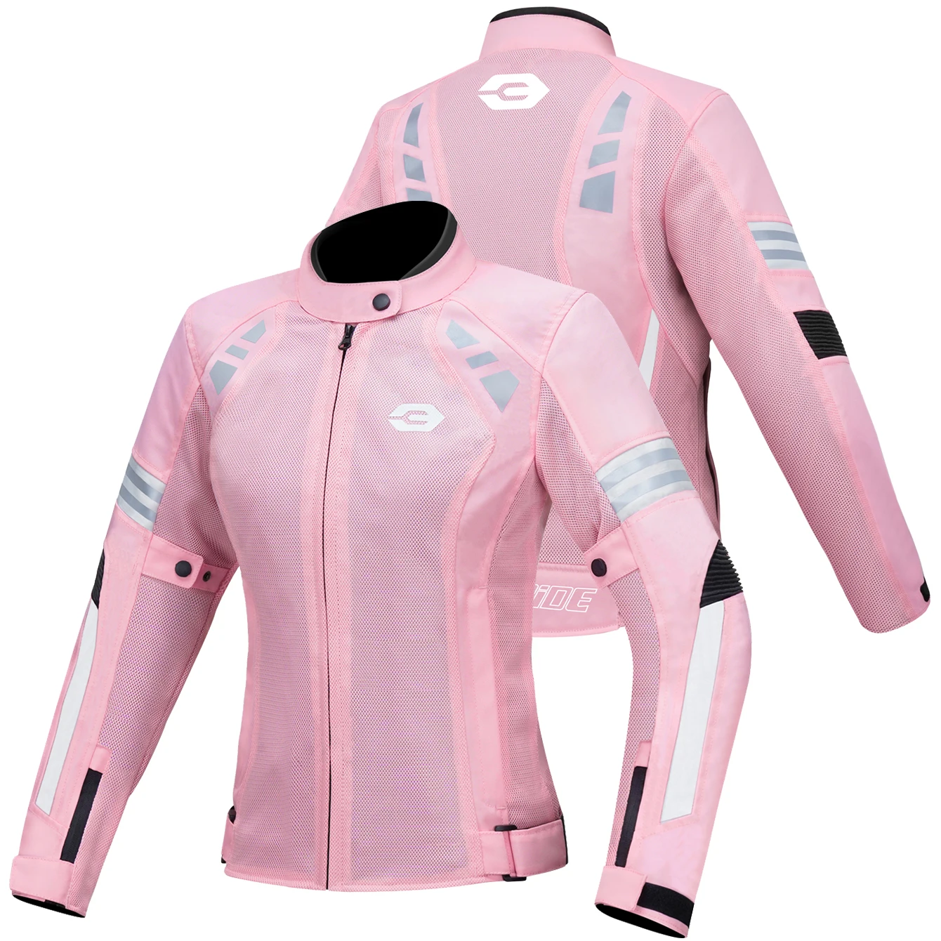 Women Motorcycle Jackets Summer Breathable Mesh Motorbike Riding Jacket Built-in Protective Gear Motocross Clothing Anti-Fall