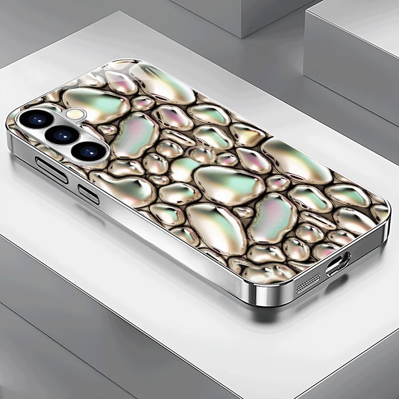 

Colored droplet pattern electroplated glass phone case, suitable for Samsung S26/S25/S24/S23/S22/S21/S20 and other models.