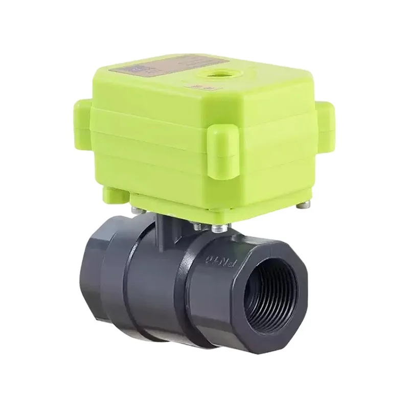 Plastic Motorized Ball Valve, Waterproof UPVC Two‑Way Automatic Water Drain Valve AC 220V DC 24V for Fluid Control