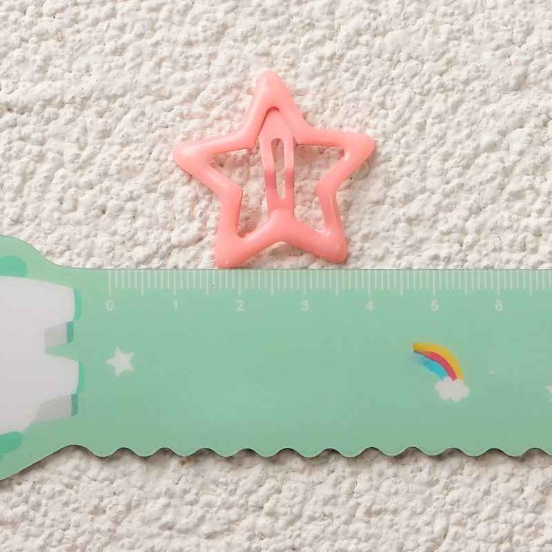 12pcs Candy Color Five-pointed Stars Hair Clips Children Cute BB Clips Hairpins Metal Barrettes Girls Hair Accessories