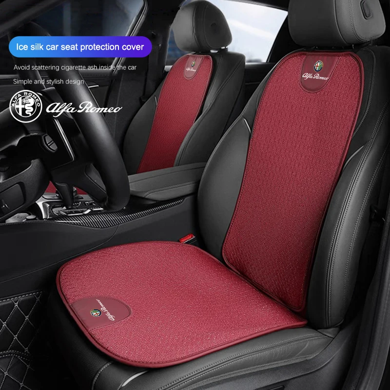 

2026 Hot Car Sticker Car Seat Cover Breathable Protective Seat Cushion For Alfa Romeo Giulietta Mito 159 Giulia Stelvio 156 147