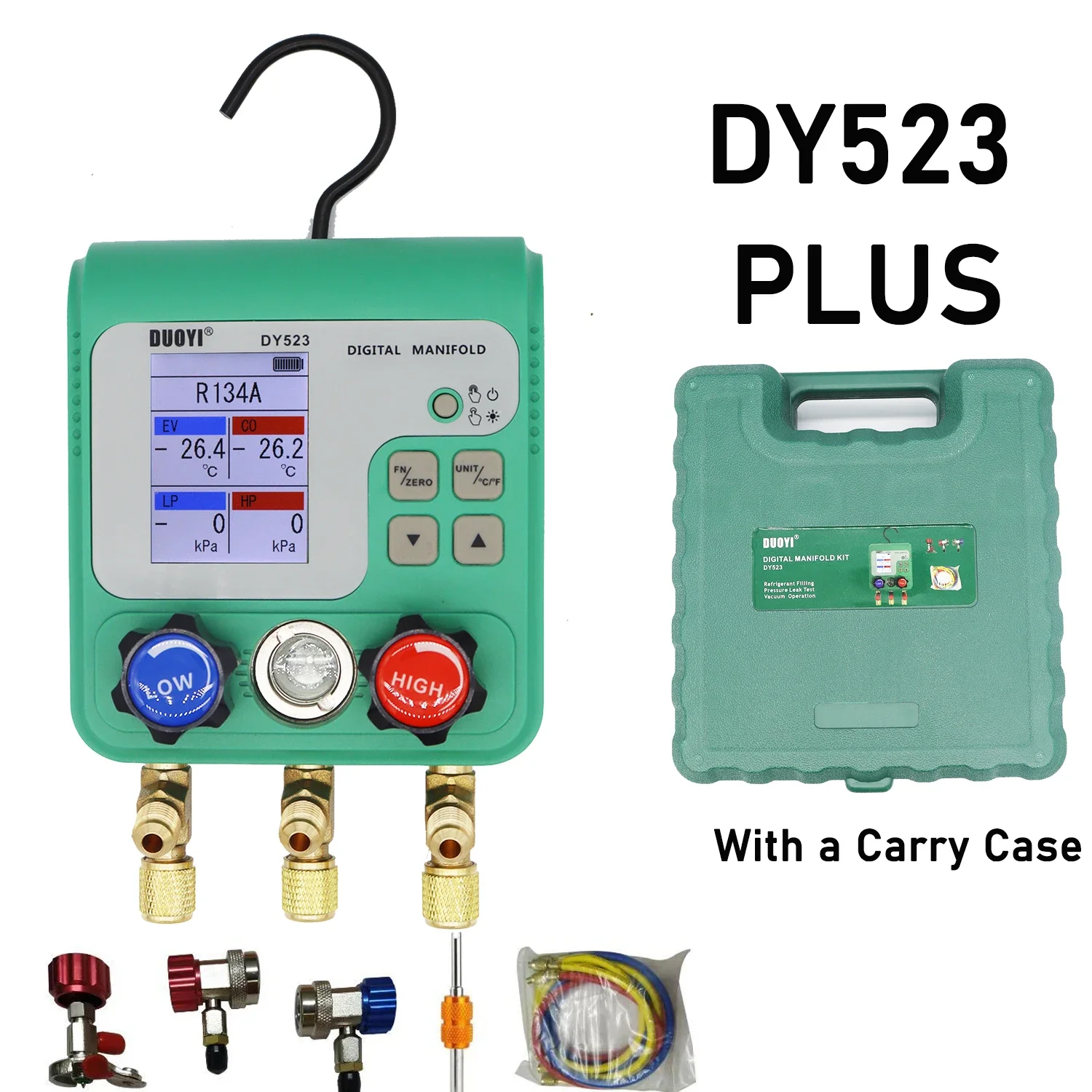 Electronic Fluoride Gauge Digital Display Manifold Tester Refrigerant Vacuum Pressure Gauge Air Conditioning Leak Detection R134