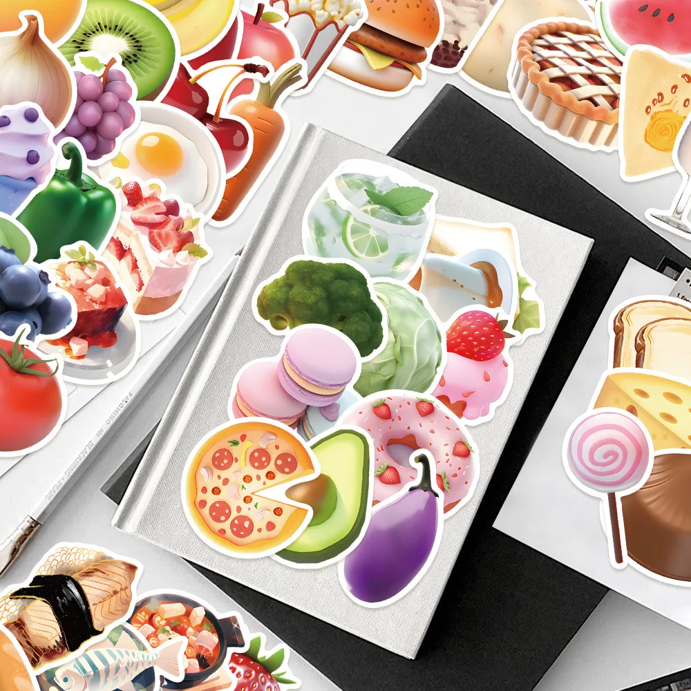 50pcs Cute Cartoon Fruit Stickers for Breaks Laptop Luggage Handbooks Refrigerator Decoration Stickers