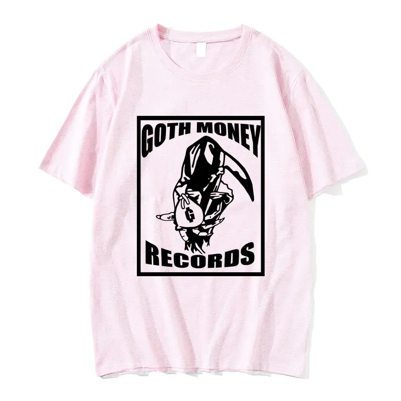 T-shirt estampada masculina Goth Money Records, Camisetas gráficas de caveira, Vintage, Gótico, Camisetas de manga curta, Masculino, Hip Hop, Camisetas extragrandes