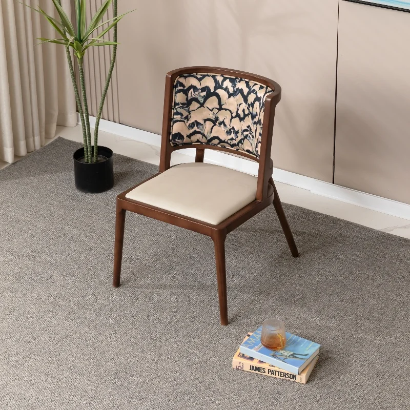 كرسي طعام خشبي بتصميم عصري إسكندنافي من الخشب الصلب كرسي مقهى هيروشيما الياباني من خشب الجوز