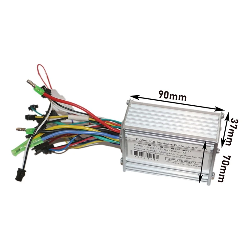 36V 48V 52V 60V 350W 18A Brushless DC Motor Controlador Ebike Controlador FC100 Display LCD Velocímetro