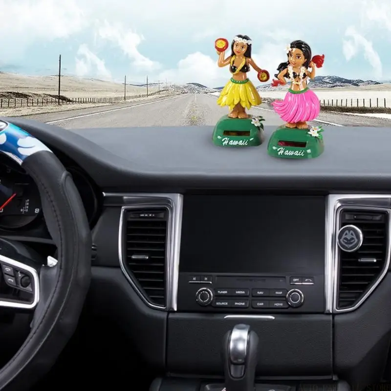 J0MA Dancing Hawaiian Girl Doll Decoration Car Interior Dashboard Decoration Solar Powered
