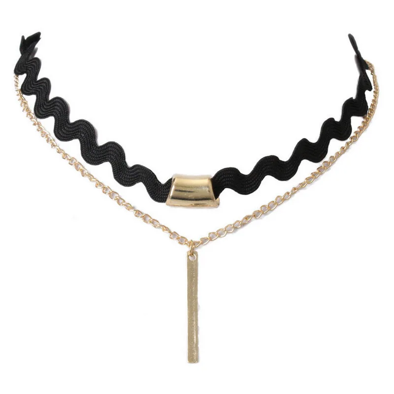 Women's Velvet Lace Choker Necklace with Tassel Flannel Circle Triangle Flower Beads Pearl Fashion Jewelry Lady Girl Gift