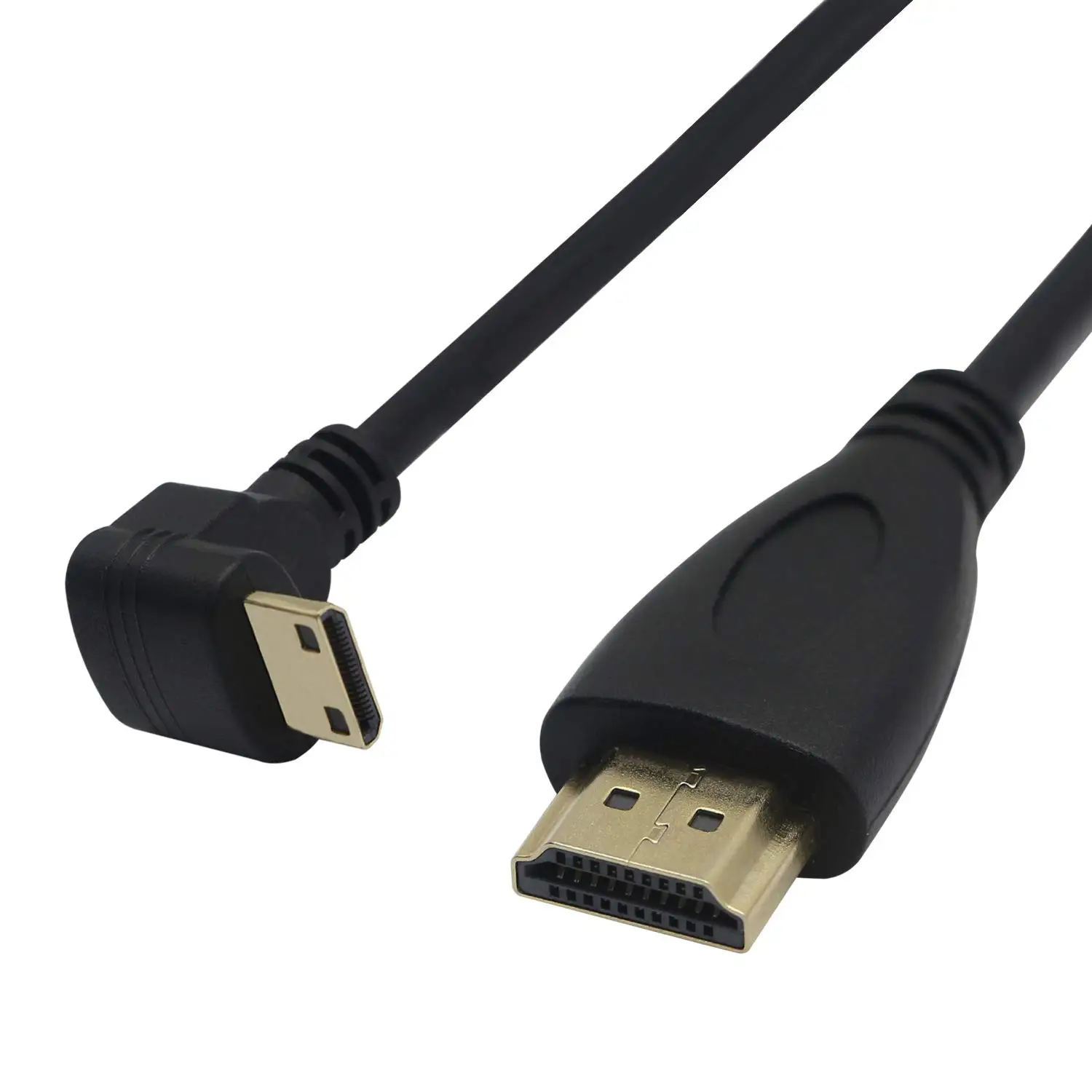 Kabel HD do Mini-HD 90 stopni w górę/w dół/w lewo/prostopadły HD C męski na męski przewód konwertera do tabletu z aparatem ekran do laptopa HDTV