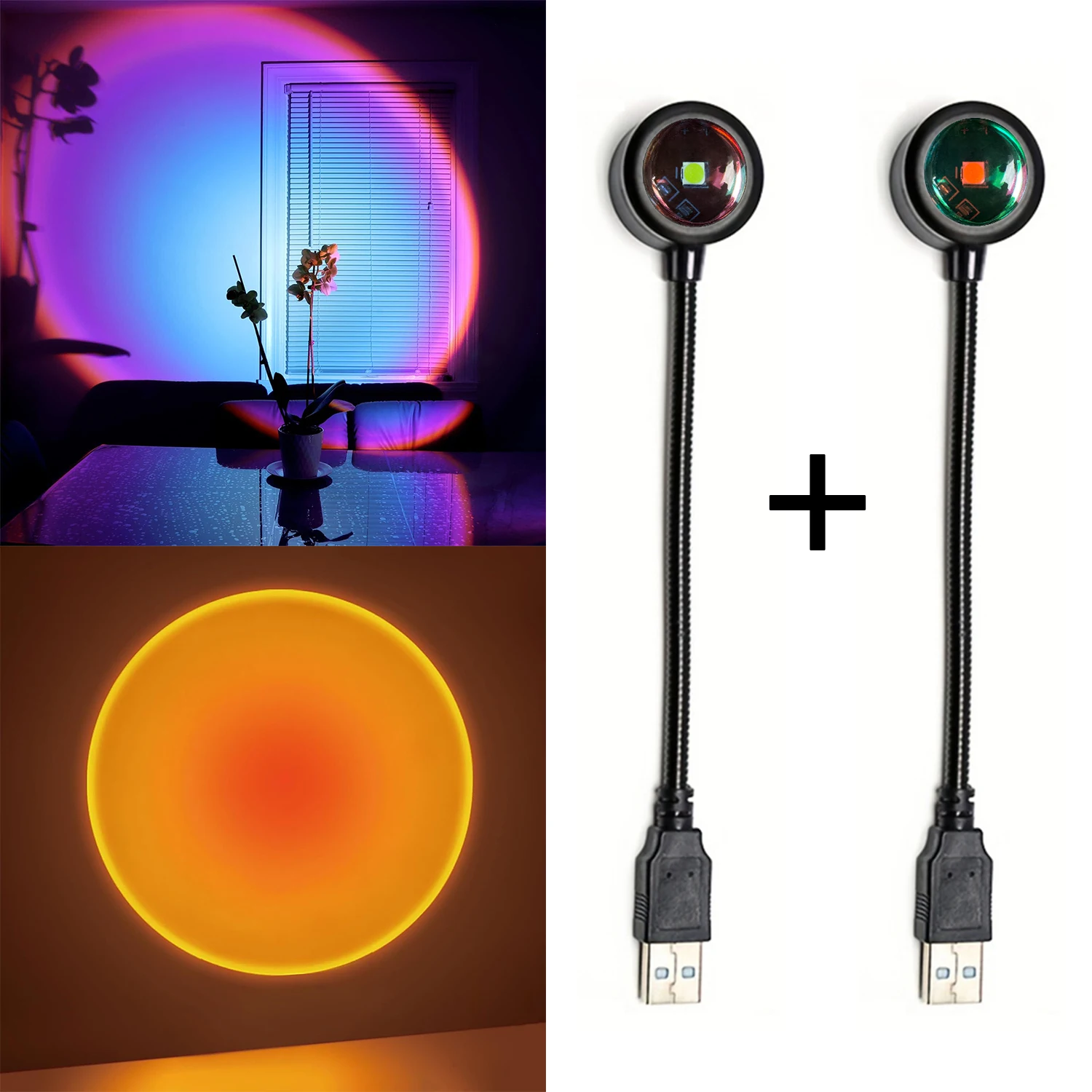 2PCS sunset light and rainbow light