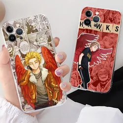 Anime MHA Hawks BNHA Phone Case For iPhone 15 14 11 12 13 Mini Pro XS Max Cover 6 7 8 Plus X XR SE 2020 Funda Shell