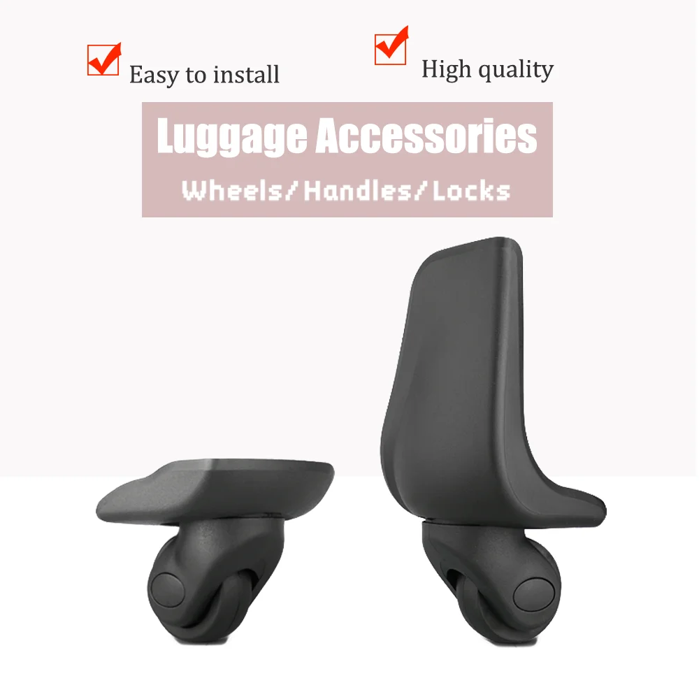 Plastic W001 Luggage Wheels, Durable Spinner Replacement for Suitcases, Lightweight & Strong Rolling Casters Black