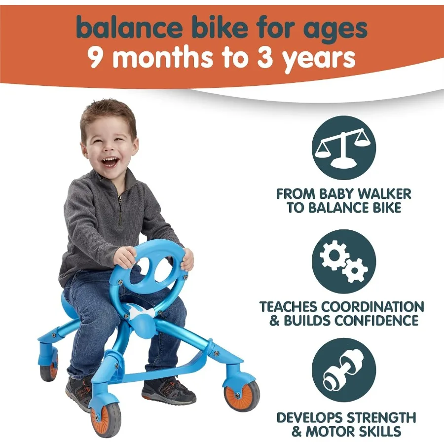 Pewi Stroll - لعبة ركوب المشي في الأماكن المغلقة/الخارجية مع مقبض دفع