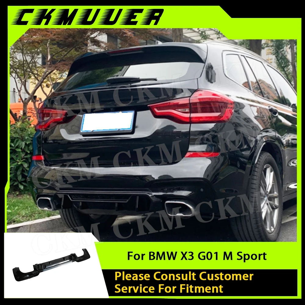 

Gloss Black Car Rear Bumper Lip Diffuser For BMW X3 G01 M Sport 2018-2020 ABS Car Tuning Auto Parts Trims