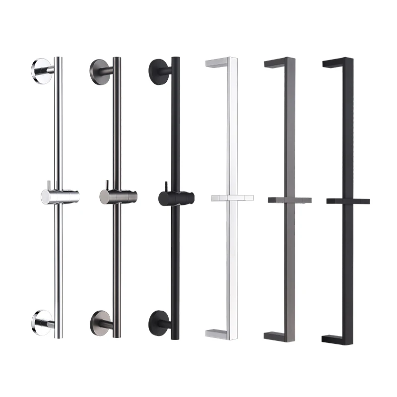 Shower Holder Lifter Pipe Kit Slide Bar Bathroom Height Adjustable Handheld Shower Head Holder Round Square Lifting Rod