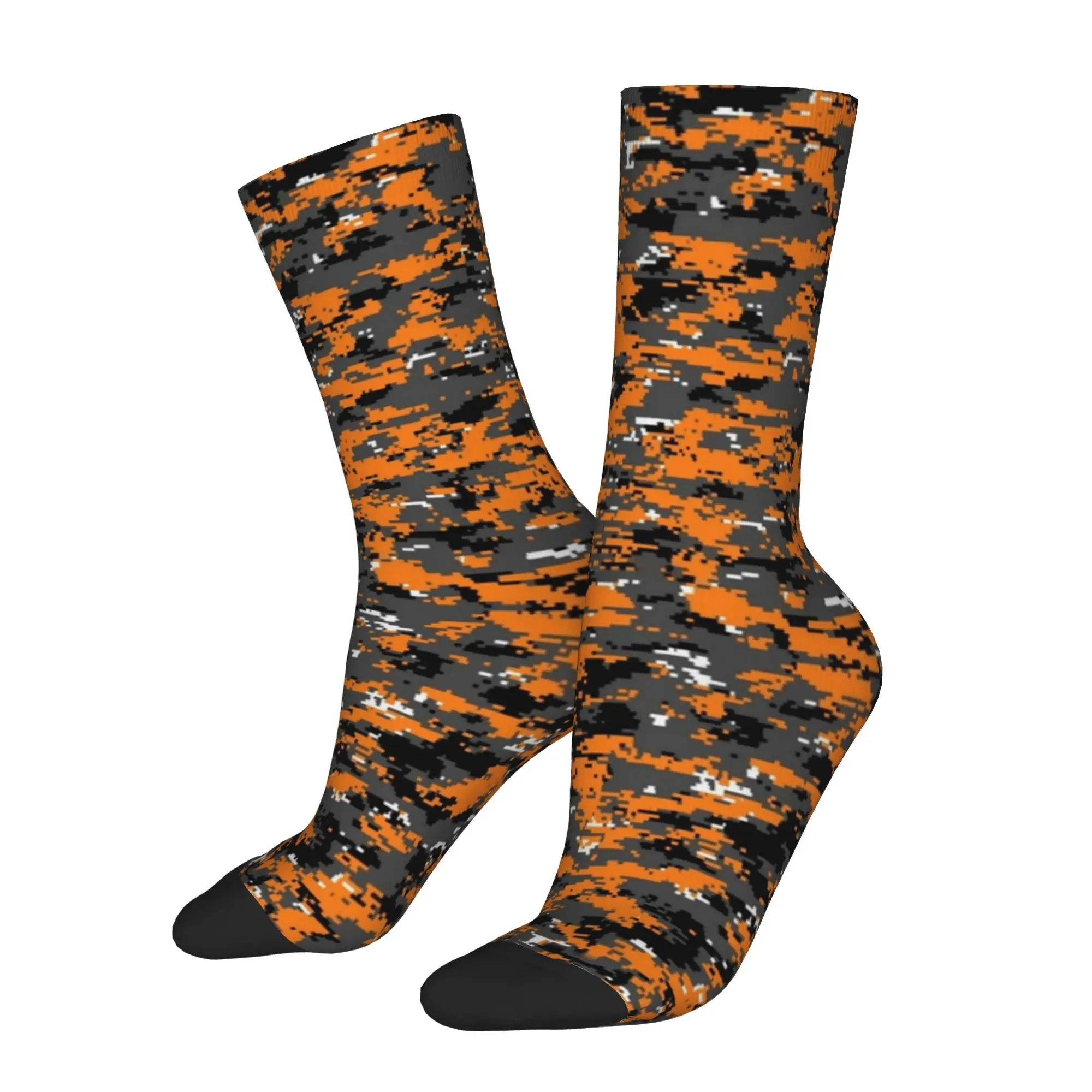 Hunter Orange Camouflage Socks Men's Women's Fashion Camo Socks Novelty Spring Summer Autumn Winter Middle Tube Socks Gift