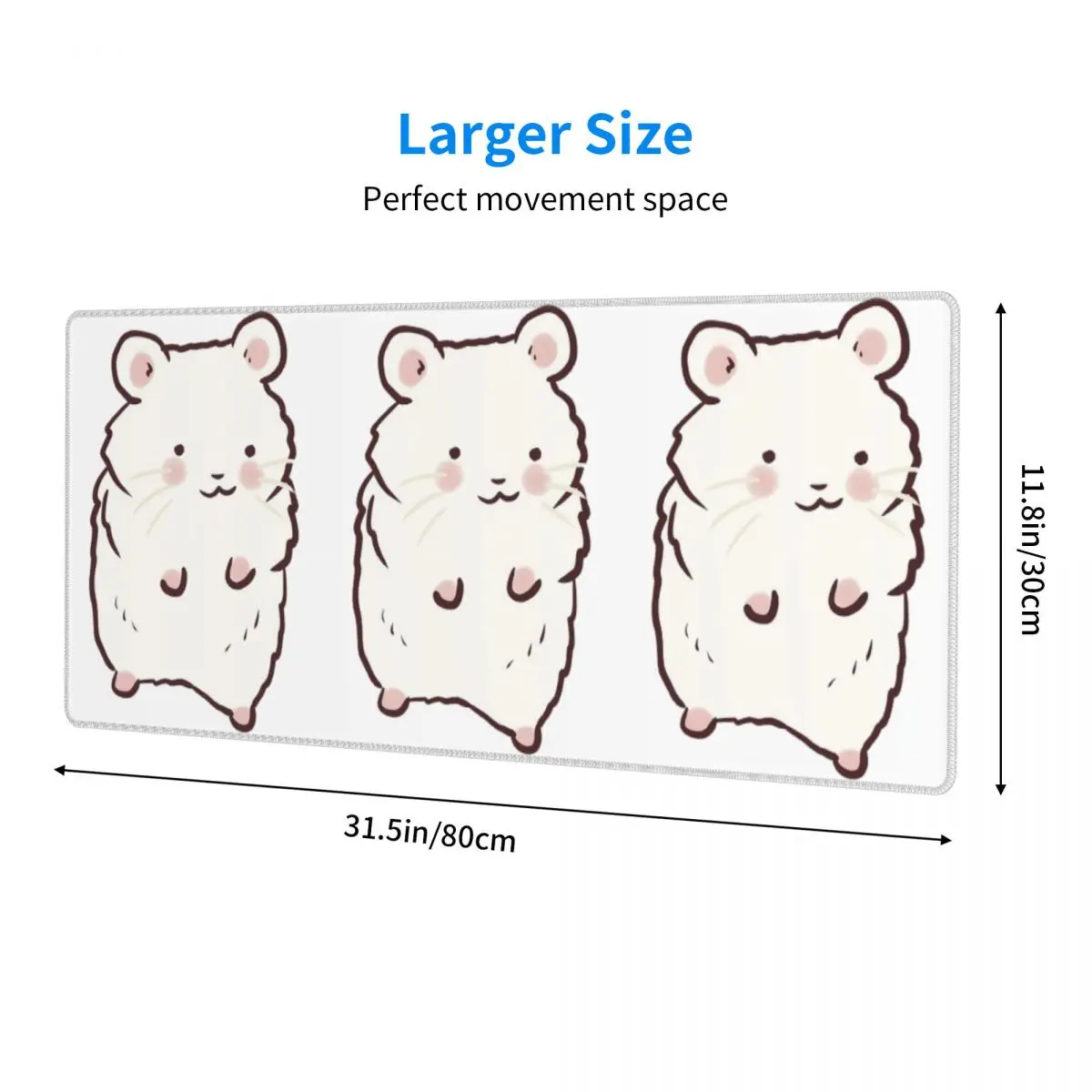 Cute Hamster Drawing Large Mouse Pad Computer Keyboard Mouse Mat Gaming PC Laptop Desk Mat Office Accessories Table Mats
