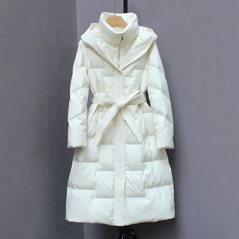 2024 New Winter Women Medium and Long Styles Cotton Padded Jacket Puffer Hoodies Jackets Fashion Casual Windproof Coats