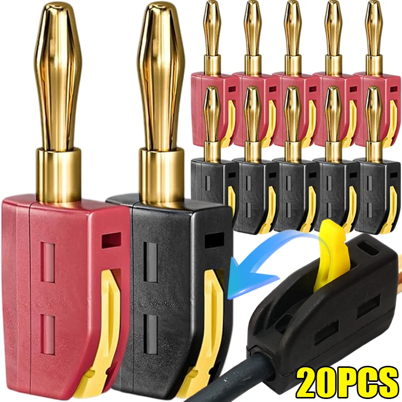 

32A 4mm Banana Plug Solderless Quick Connect High Current Gold-Plated Banana Connector Electrical Audio Copper Speaker Amplifier