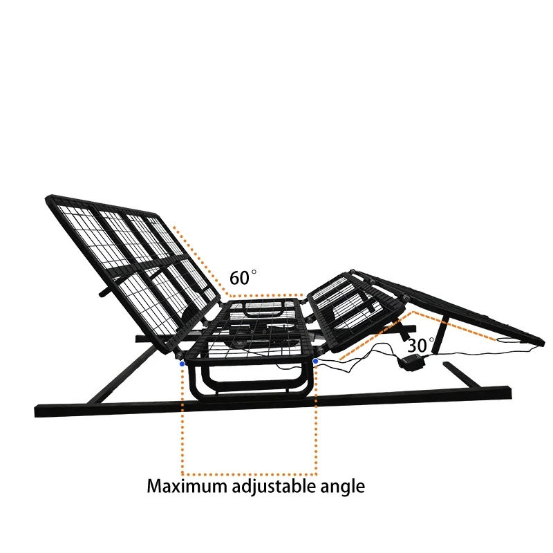 Adjustable different sizes, smart metal single and double full size base leg frame