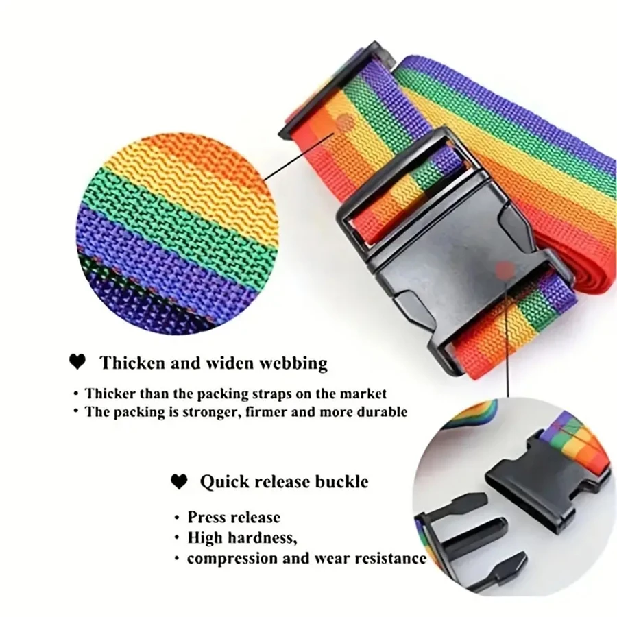 One Character Rainbow Luggage Strap Luggage Strap Travel Packing Strap