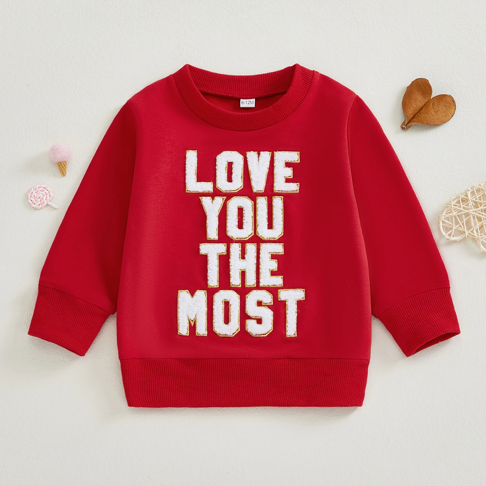 BeQeuewll Fashion Letter Toddler Infant Sweatshirts Valentines Day Girls Boys Clothes Long Sleeve Pullover Casual Tops for Child