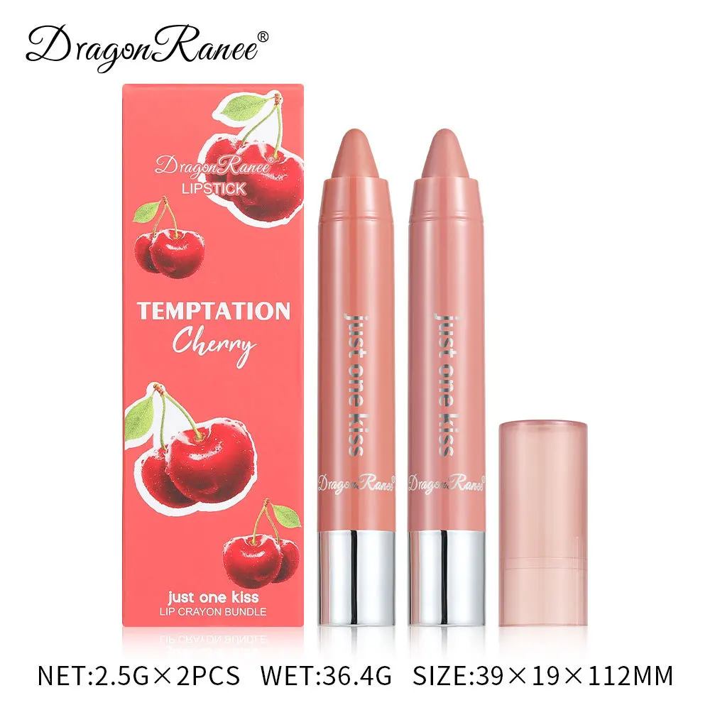 Dragon Ranee 2 teile/satz Feuchtigkeitsspendende Kreide Lippenstift Bleistift Lang Anhaltende Feuchtigkeitsspendende Lip Liner Feste Frucht Lip Nektar