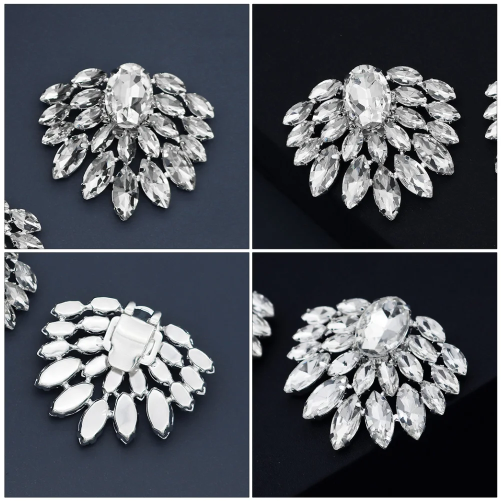 1 Pair Rhinestone Shoe Buckle Clips High-Quality Shiny Decorative For Women Wedding Bride Banquet Dress High Heel Sandal Boot