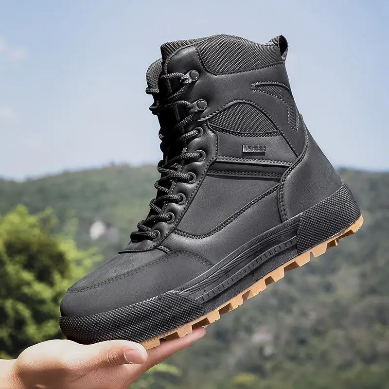 Men'S Hiking Shoes Heavy Combat Boots Non-Slip Wear-Resistant Hiking Boots Desert Waterproof Duty