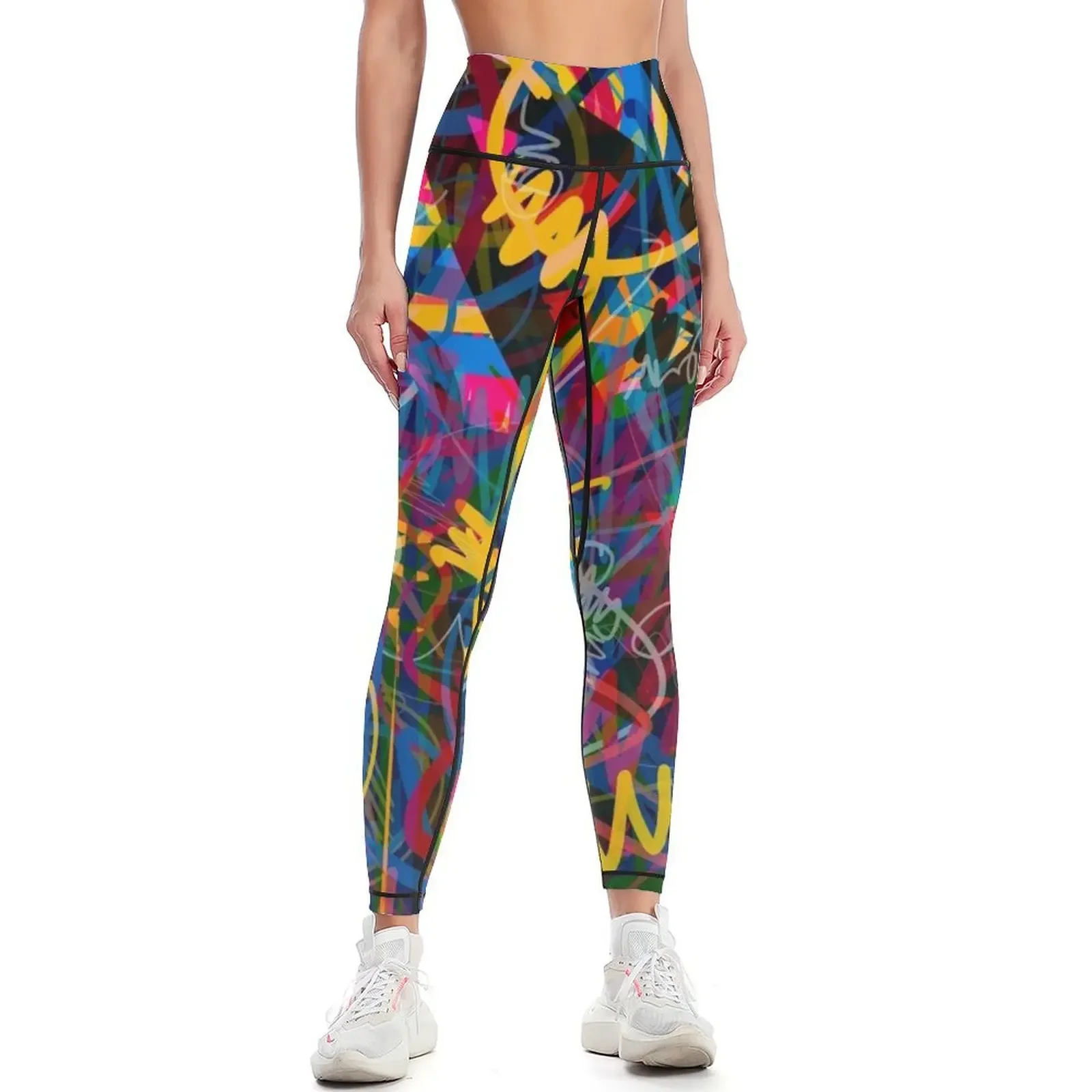 

Graffiti Doodle Urban Art Pattern Leggings Tight fitting woman Sports pants woman for physical gym wear Womens Leggings