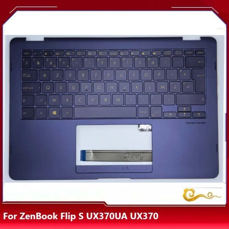 

YUEBEISHENG New/org For 13.3" ASUS ZenBook Flip S UX370UA UX370 palmrest FR French language keyboard upper cover,Blu