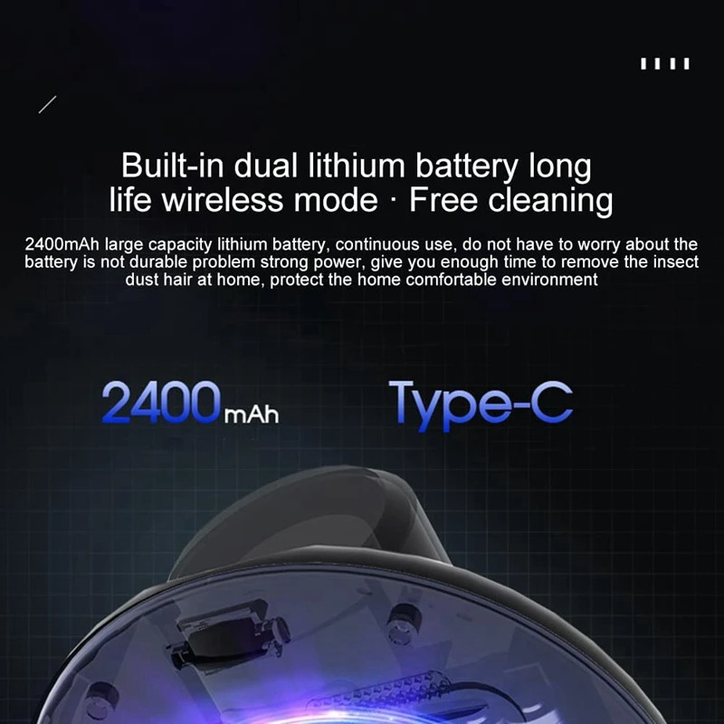 Bed Mattress Dust Mite Cleaner 4Kpa Handheld Cordless Vacuum High-Frequency Double Beat,With UV -Killing Lamp