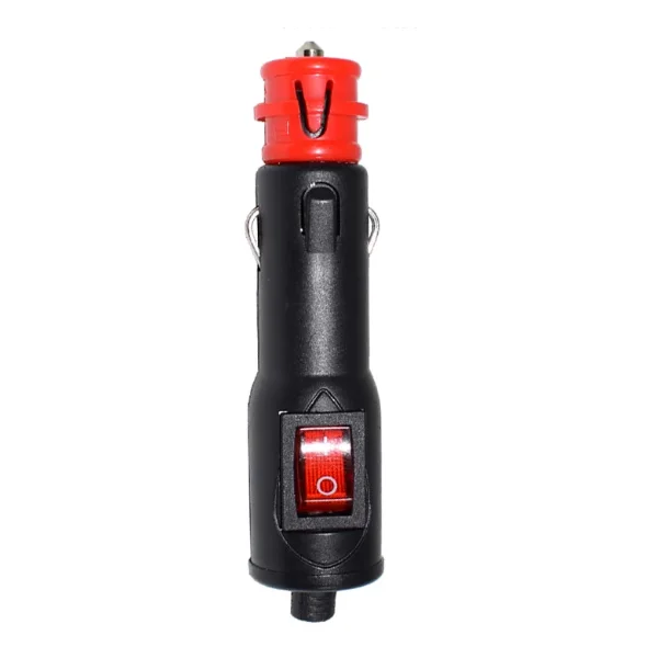 

Huaxin Technology With LED Switch Car Cigarette Lighter Male Plug With Fuse 10A Protection 12-24V Universal