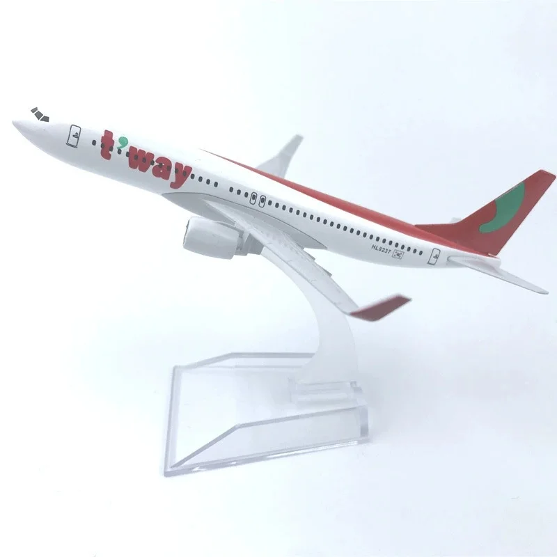 1:400 Scale 16CM Aircraft Korea T WAY Model Alloy B737 Airplane Airlines Passenger Model Collection for Aviation Enthusiasts